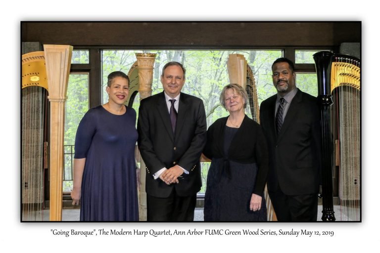 "Going Baroque", The Modern Harp Quartet, FUMC Green Wood Series, Sunday May 12, 2019